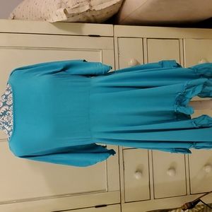 Lovely Boho style dress, teal,L,by TINA